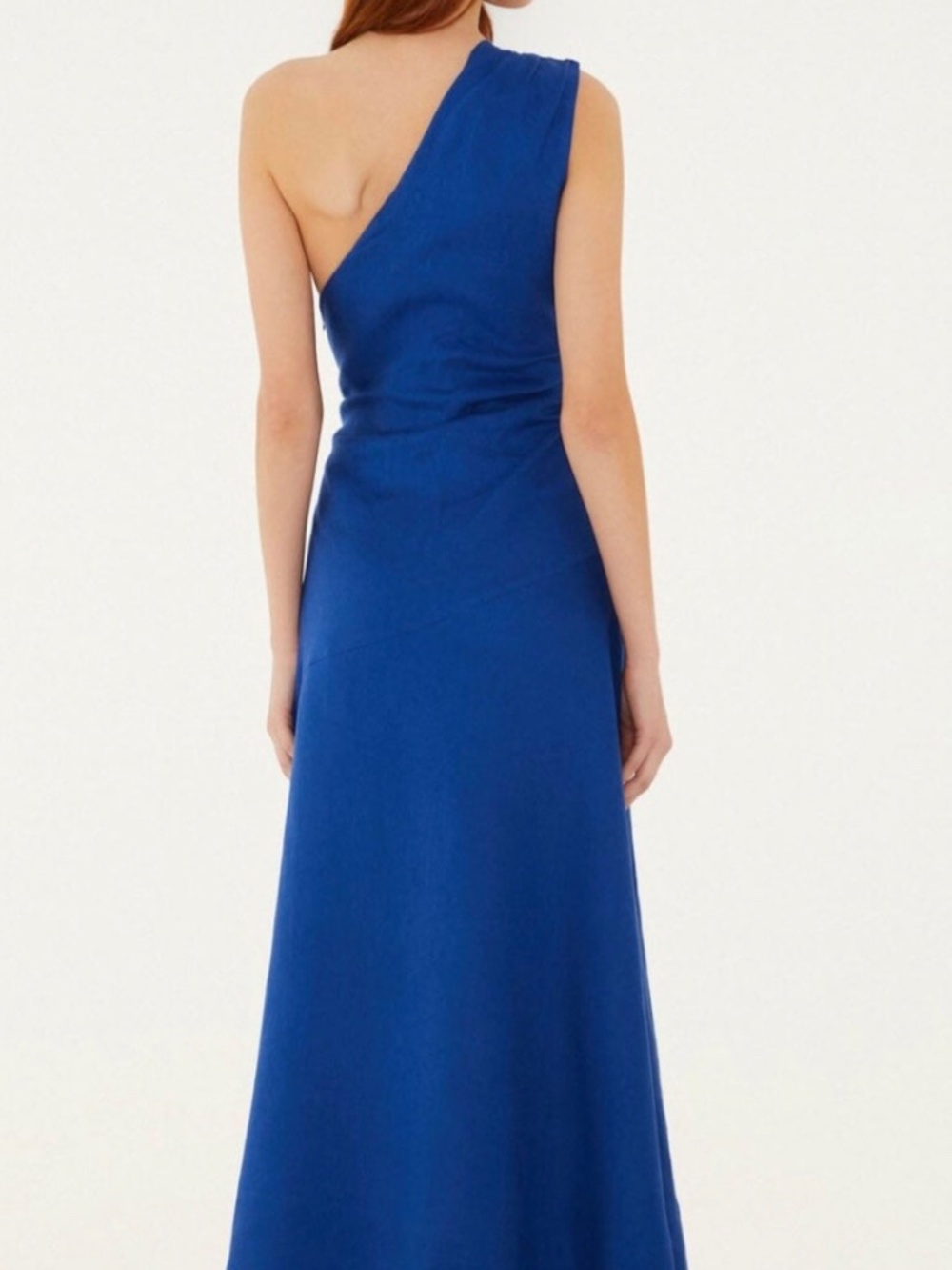 Blue Seahorse Embroidery One-Shoulder  Maxi Dress - Picture 3 of 4
